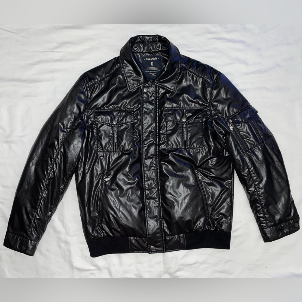 TIEDAN Black Shiny Puffer Jacket - Men’s XL